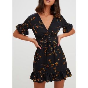 Black floral Corset Dress